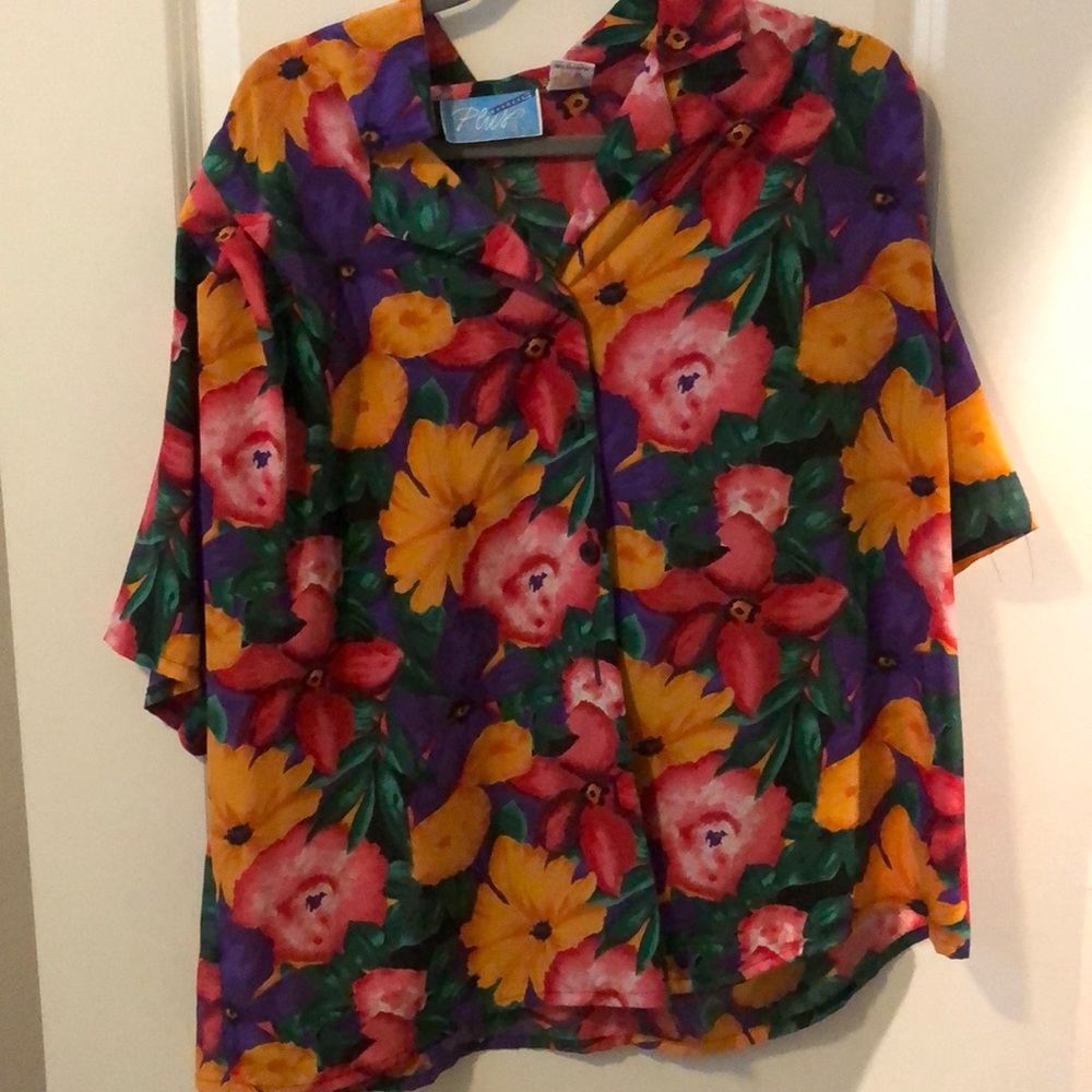 Vintage floral button up short sleeve